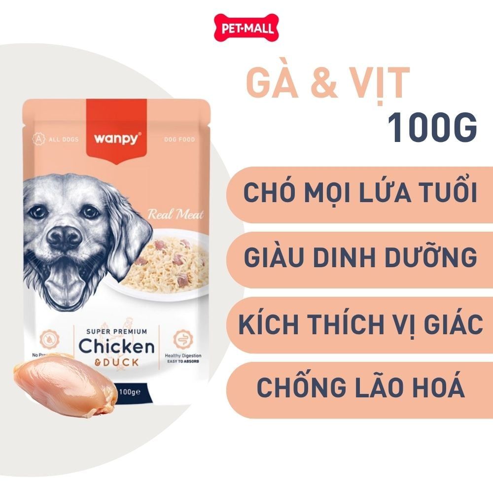 Hộp 12 Gói 100G - Pate chó WANPY Super Premium Petmall