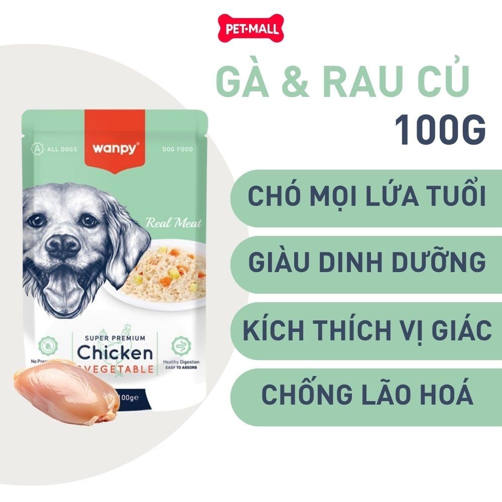 Hộp 18 Gói 100G - Pate chó WANPY Super Premium - Mix vị Petmall