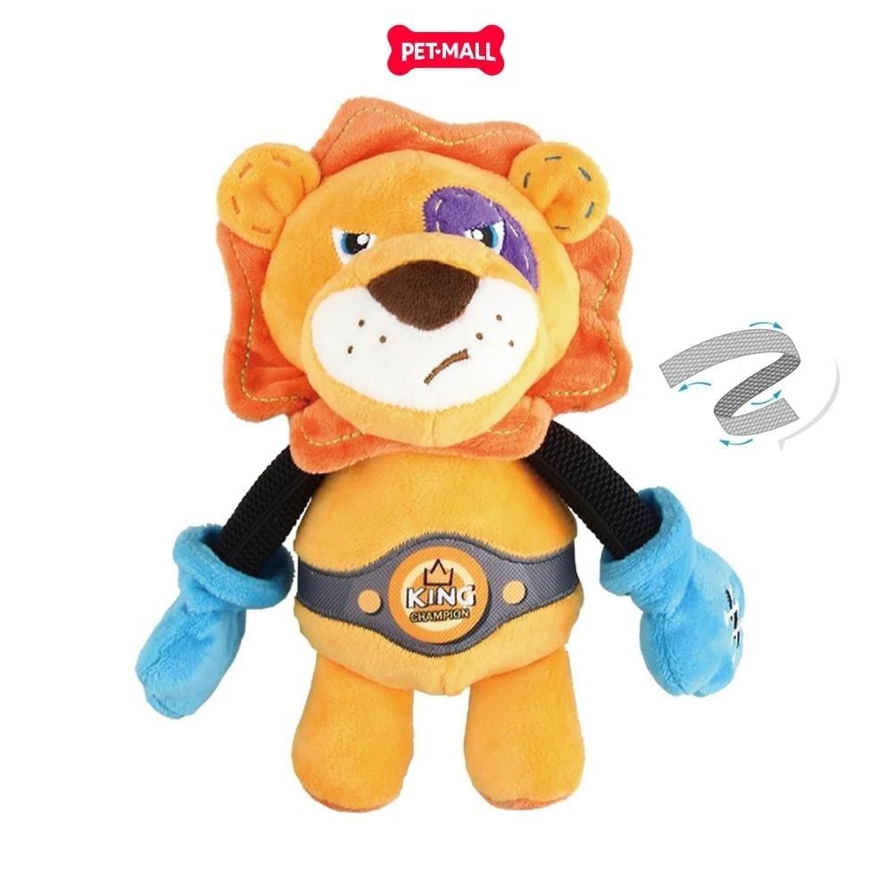 Đồ chơi thú bông có tiếng GiGwi Rock Zoo King Boxer Lion size M/L Petmall