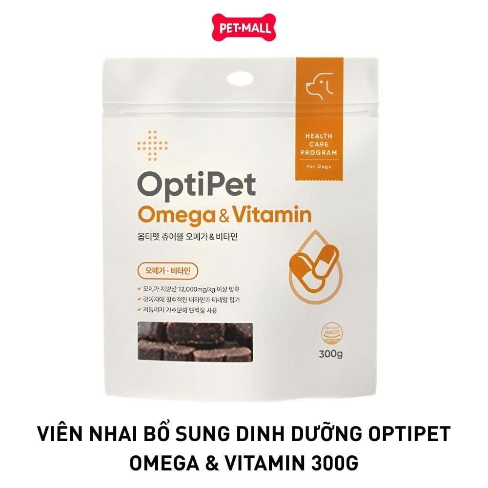 Viên nhai bổ sung dinh dưỡng OPTIPET OMEGA & VITAMIN 300G Petmall