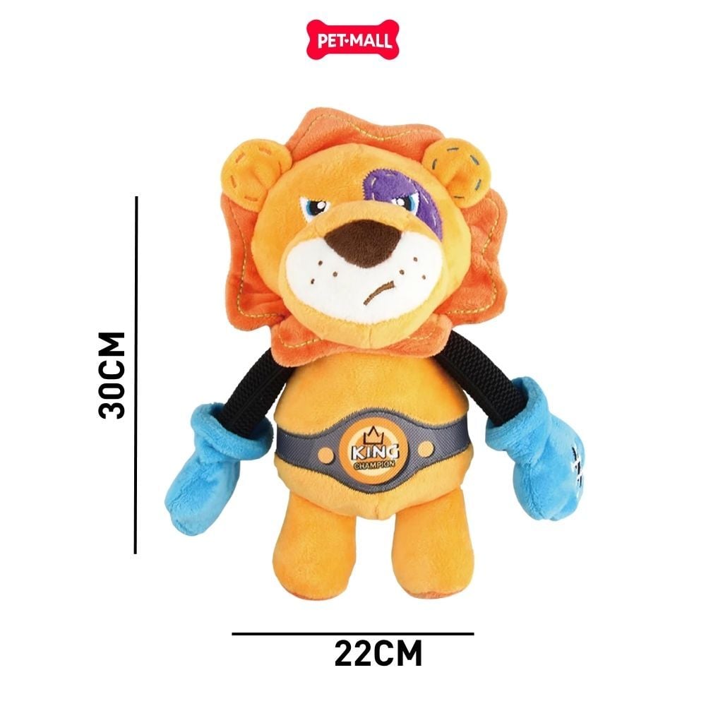 Đồ chơi thú bông có tiếng GiGwi Rock Zoo King Boxer Lion size M/L Petmall