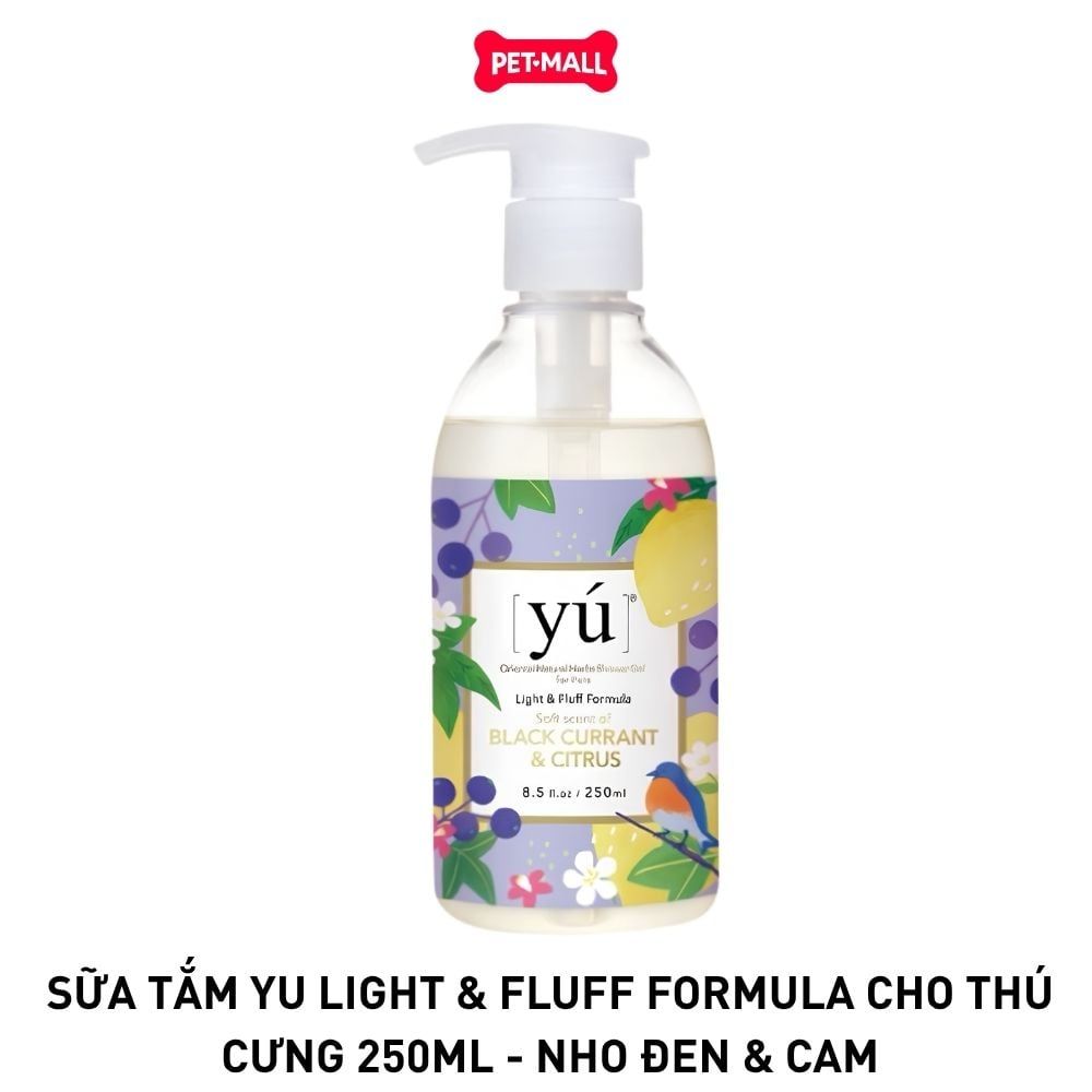 Sữa tắm Yu Light & Fluff Formula cho thú cưng 250ml - Nho Đen & Cam Petmall