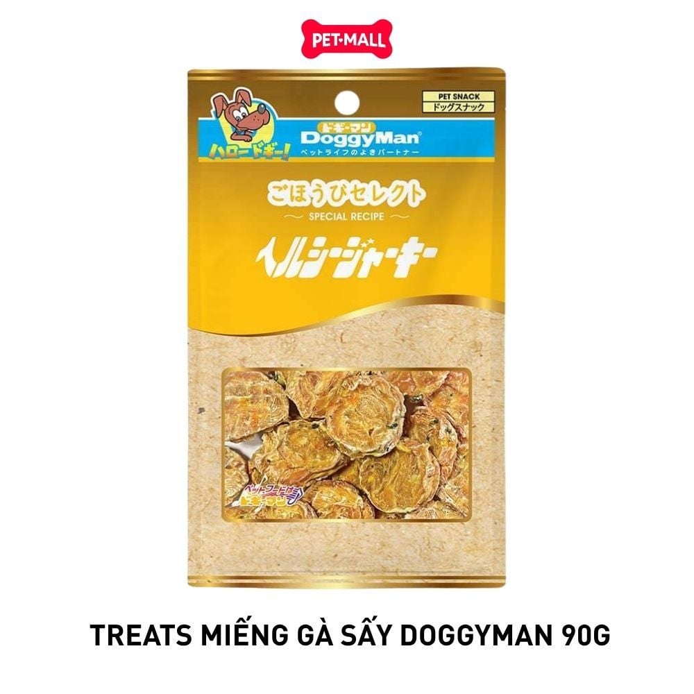 Treats miếng gà sấy Doggyman 90g - Bổ sung rau củ cho Chó Petmall