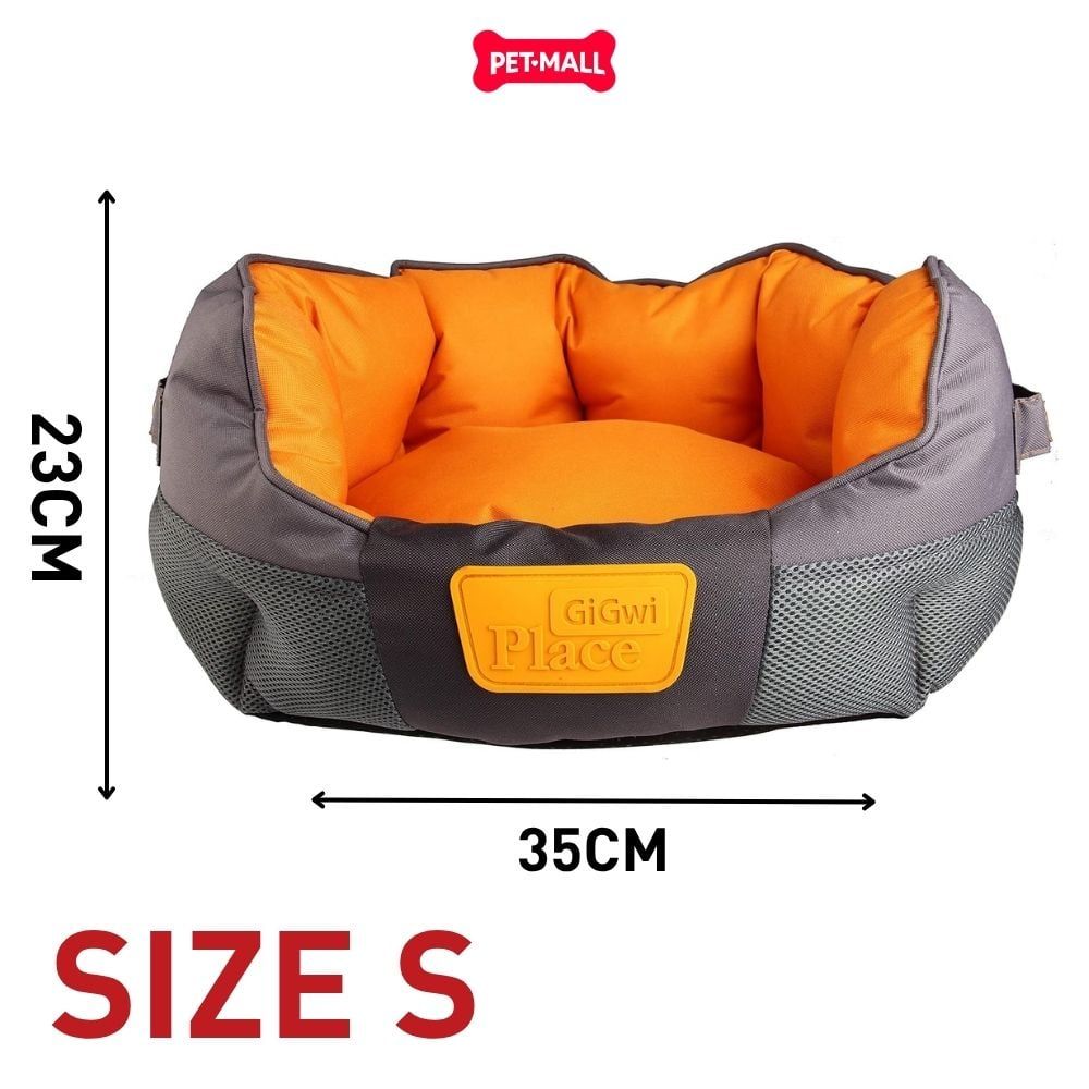 Đệm nằm mềm vải Oxford & TPR GIGWI Place Xám/Cam - Size S 35 X 35 X 23 cm Petmall