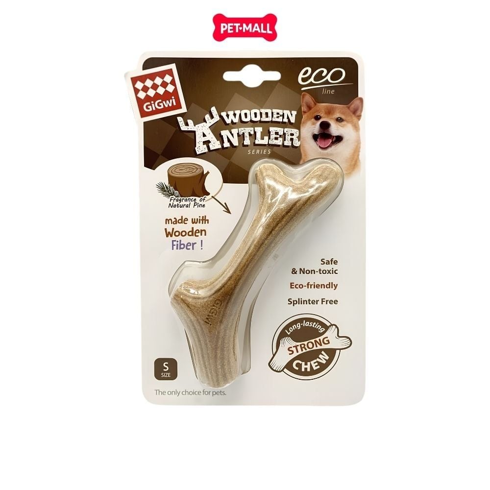 Đồ chơi nhai gặm GiGwi Nylon Wooden Antler Chew Toy - Sừng nai gỗ size S Petmall