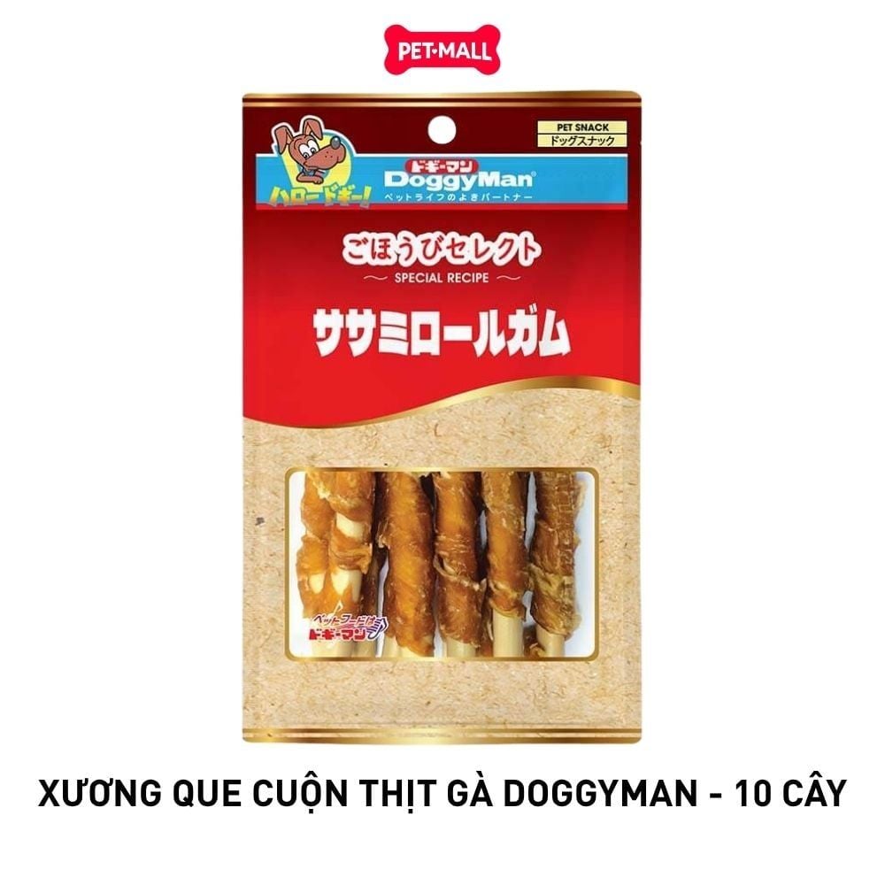 Xương que cuộn thịt gà DoggyMan - 10 cây Petmall
