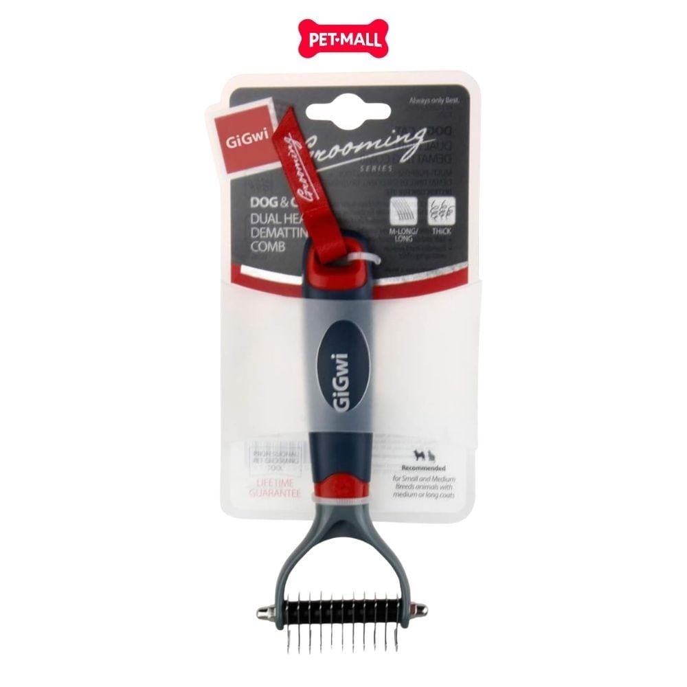 Lược gỡ rối 2 đầu GiGwi Grooming series 17 răng Petmall