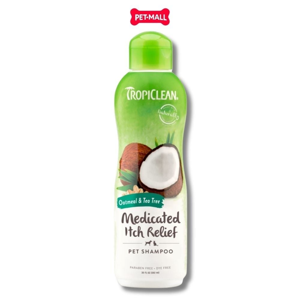 Dầu gội trị ngứa Tropiclean Oatmeal & Tea Tree Medicated Shampoo 335ml - Hương yến mạch và tràm trà Petmall