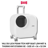 Vali du lịch PIDAN tích hợp quạt làm mát & thoáng khí có bánh xe