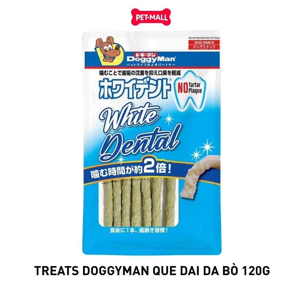 Treats Doggyman que dai da bò 120g - Hỗ trợ sạch răng thơm miệng Petmall