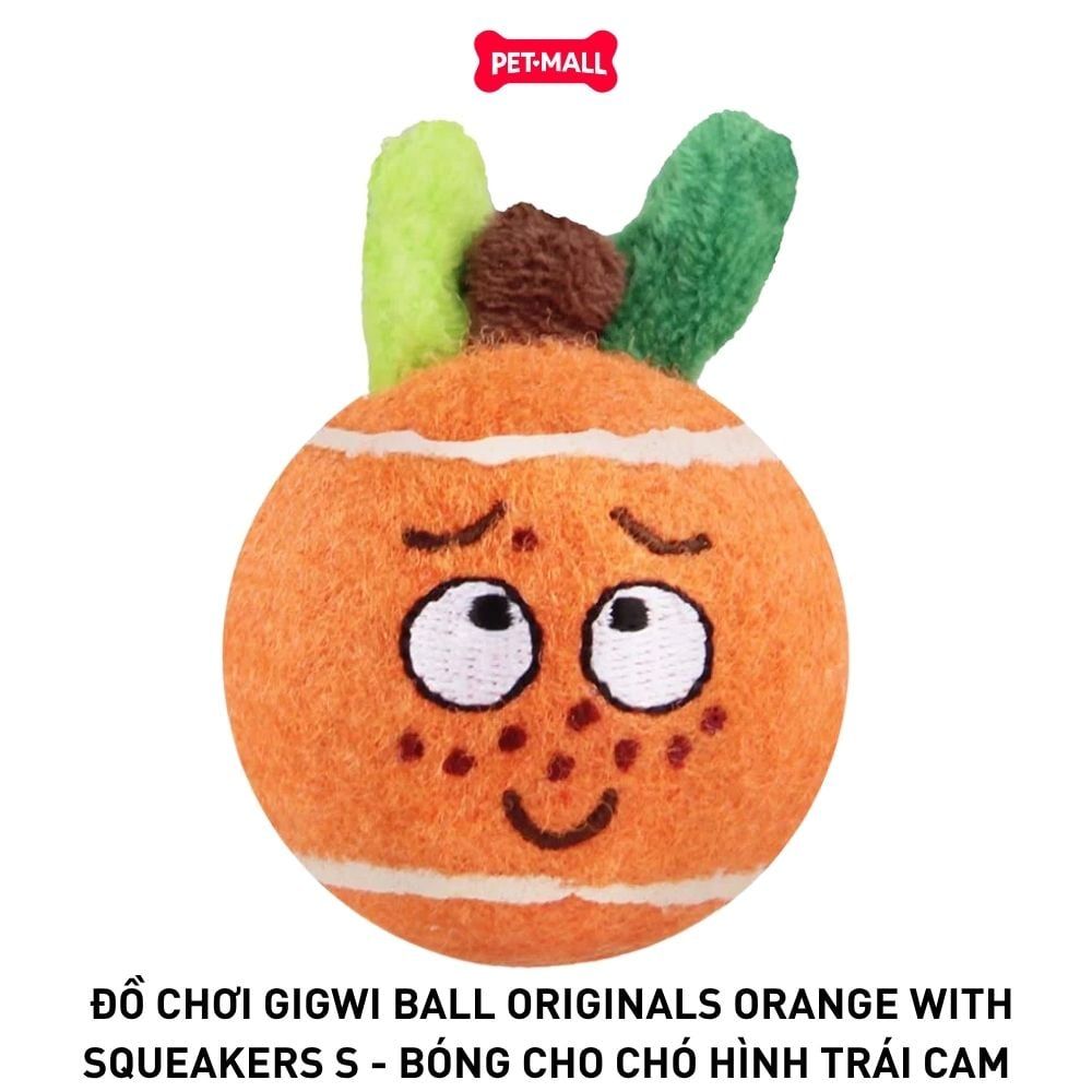 Đồ chơi GiGwi Ball Originals Orange With Squeakers S - Bóng Cho Chó Hình Trái Cam Size S Petmall