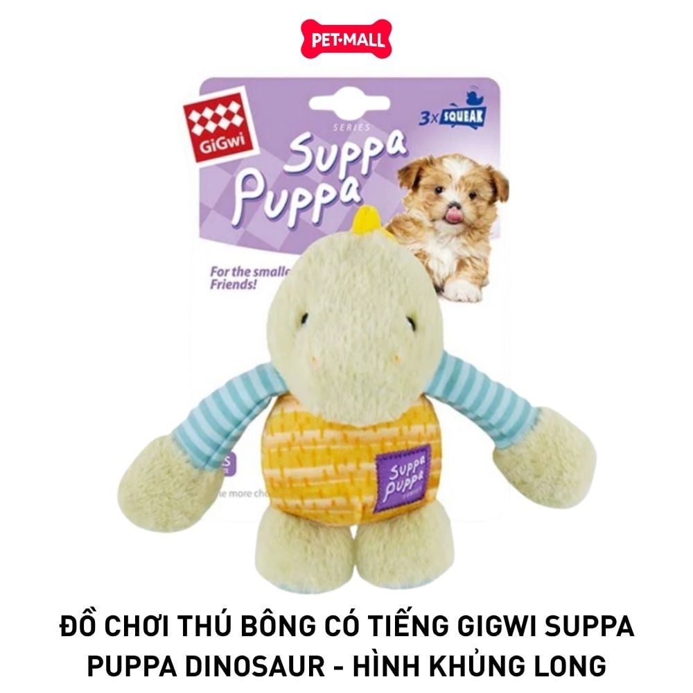 Đồ chơi thú bông có tiếng GiGwi Suppa Puppa Dinosaur - Hình khủng long Petmall