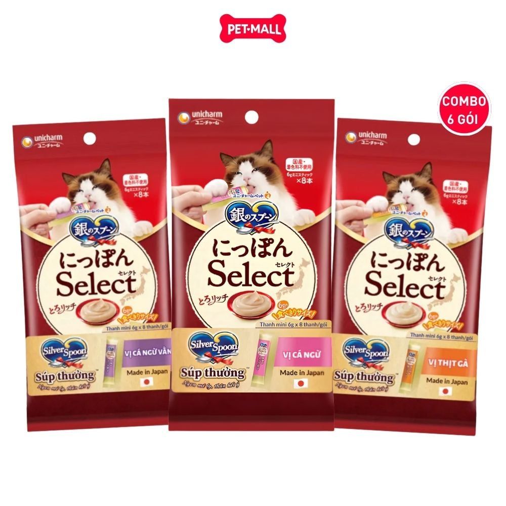 Treats mèo Silver Spoon súp thưởng dạng thanh size Mini từ Nhật Bản