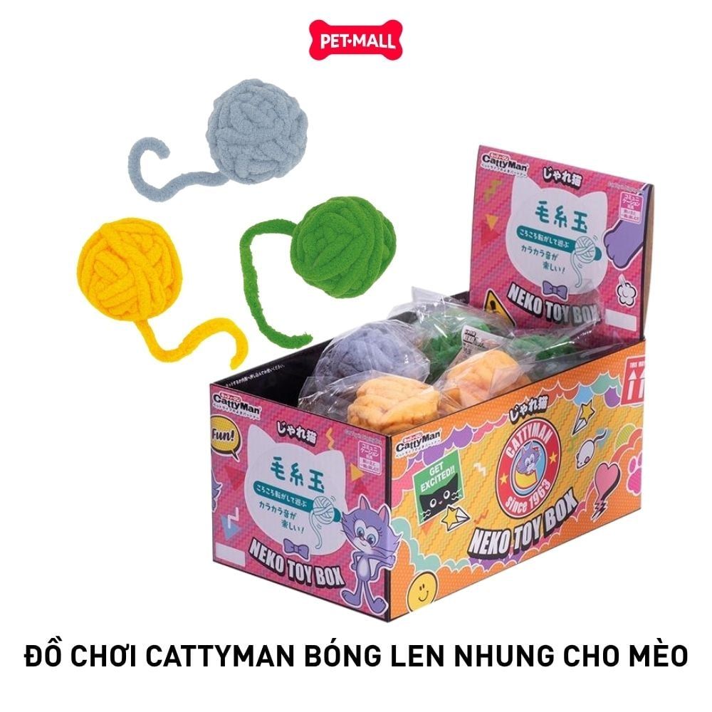 Đồ chơi Cattyman bóng len nhung cho mèo Petmall