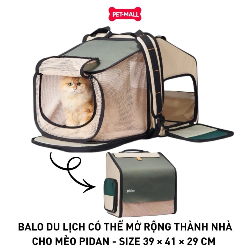 Balo du lịch có thể mở rộng thành nhà cho mèo PIDAN