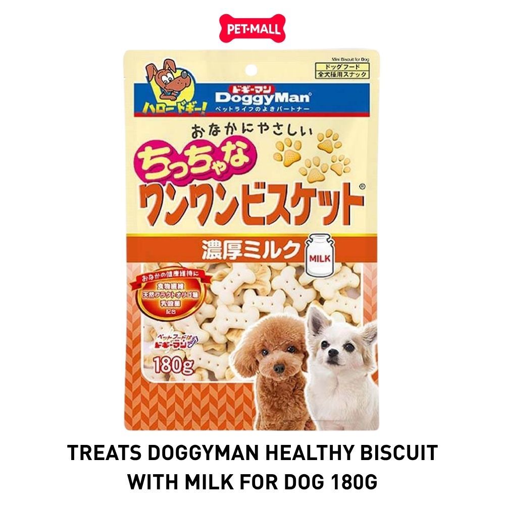Treats DoggyMan Healthy Biscuit with Milk for Dog 180g - Bánh quy sữa cho chó size Nhỏ Petmall