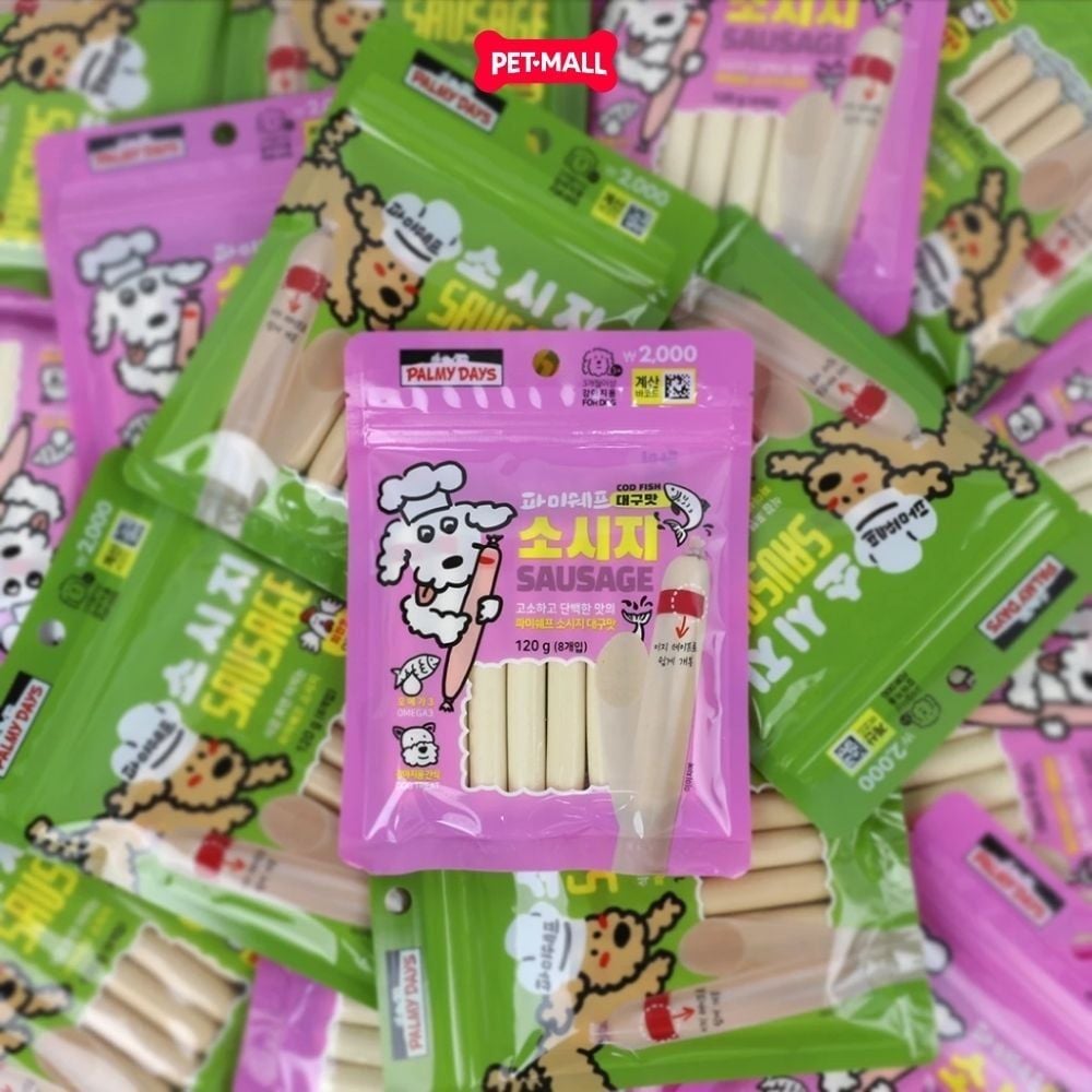 Xúc xích cho chó PALMY DAYS cho chó 120g 8 thanh - Vị trứng cá tuyết Petmall