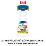 Xịt khử mùi, tẩy vết bẩn Dr.Beckmann Pet Stain & Odour Remover 650ml - Kèm đầu bàn chải chuyên dụng Petmall
