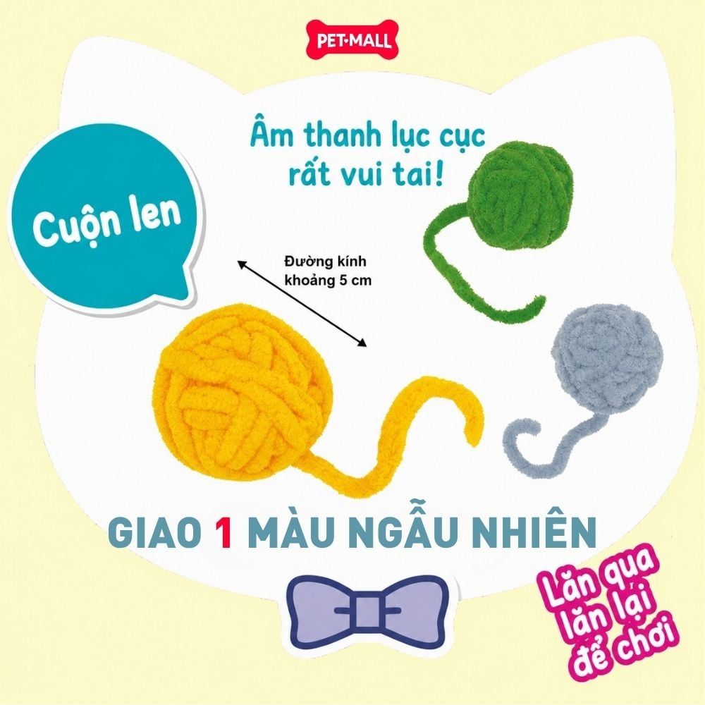 Đồ chơi Cattyman bóng len nhung cho mèo Petmall