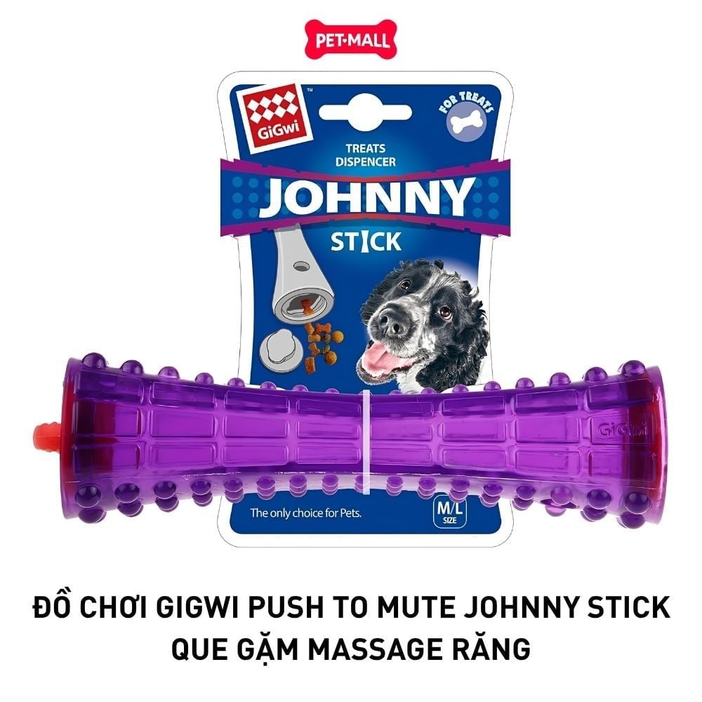 Đồ chơi GiGwi Push to Mute Johnny Stick Que gặm massage răng Petmall