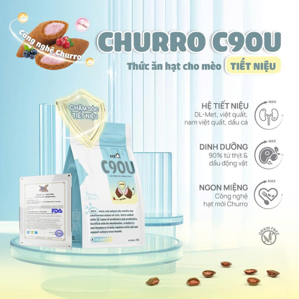 Thức ăn mèo nhân thịt Churro C90U QQ Cat Kibble - Cho mọi lứa tuổi
