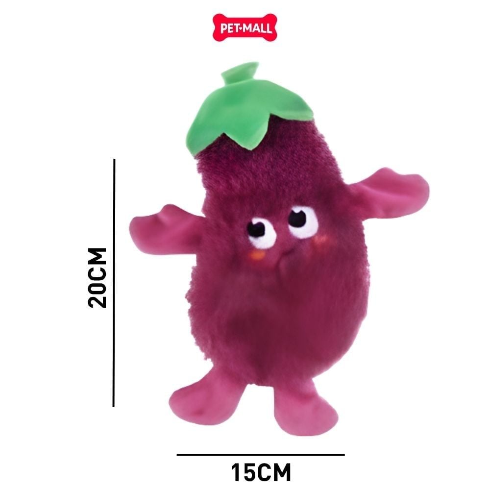 Đồ chơi GiGwi Suppa Puppa EggPlant Squeaker/Crinkle Inside - Gấu Bông Cà Tím Petmall