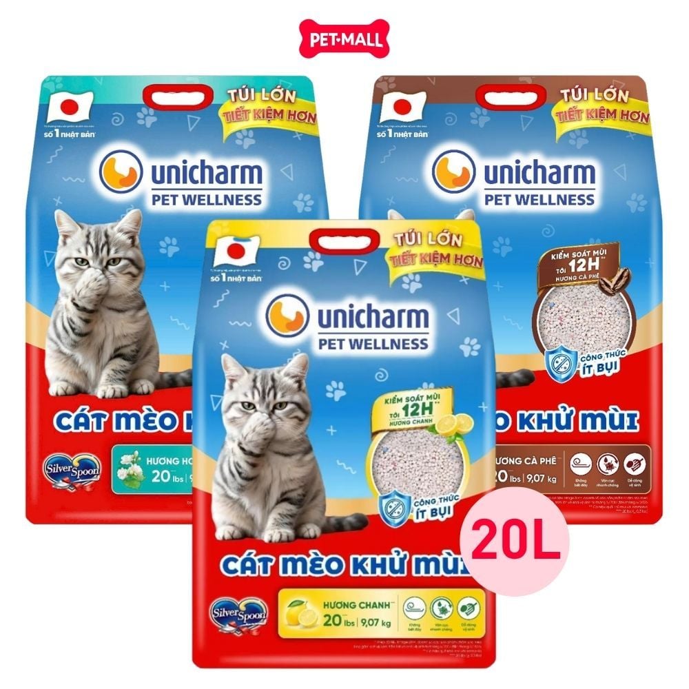 Cát vệ sinh mèo Silver Spoon hỗ trợ khử mùi từ Nhật Bản 20L Pemall