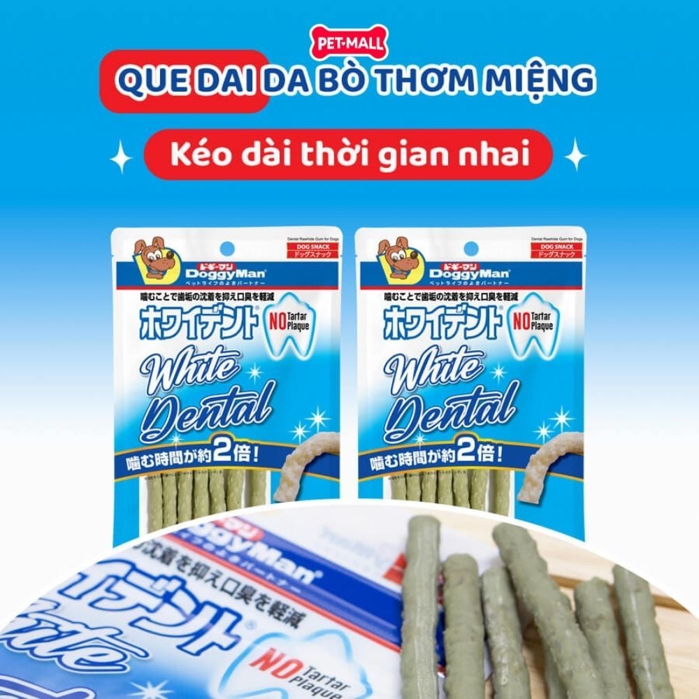 Treats Doggyman que dai da bò 120g - Hỗ trợ sạch răng thơm miệng Petmall