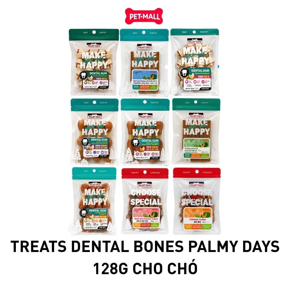 Treats Dental Bones PALMY DAYS 128g cho chó Petmall
