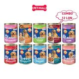 Combo 12 lon - Pate chó SmartHeart lon 400G giàu dinh dưỡng - Mix vị Petmall