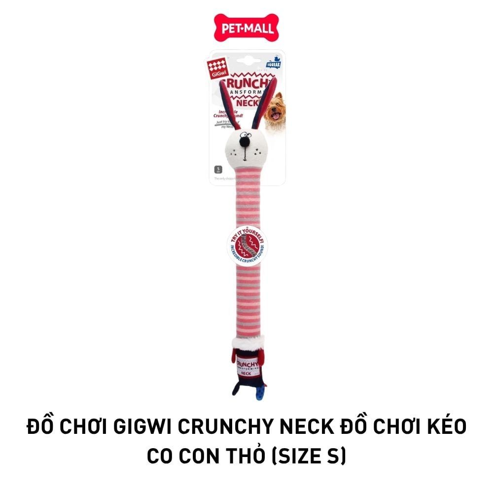 Đồ chơi GiGwi Crunchy Neck Đồ chơi kéo co con thỏ - Size S Petmall