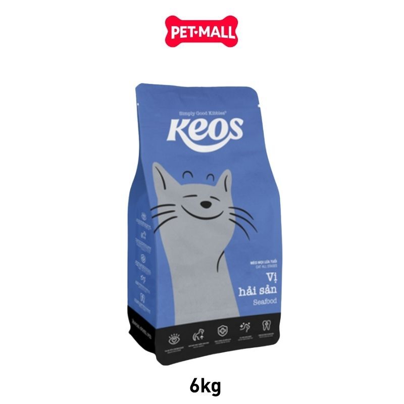 6KG - Thức ăn mèo KEOS Seafood Cat All Stages - Vị Hải sản, cho mèo mọi lứa tuổi Petmall