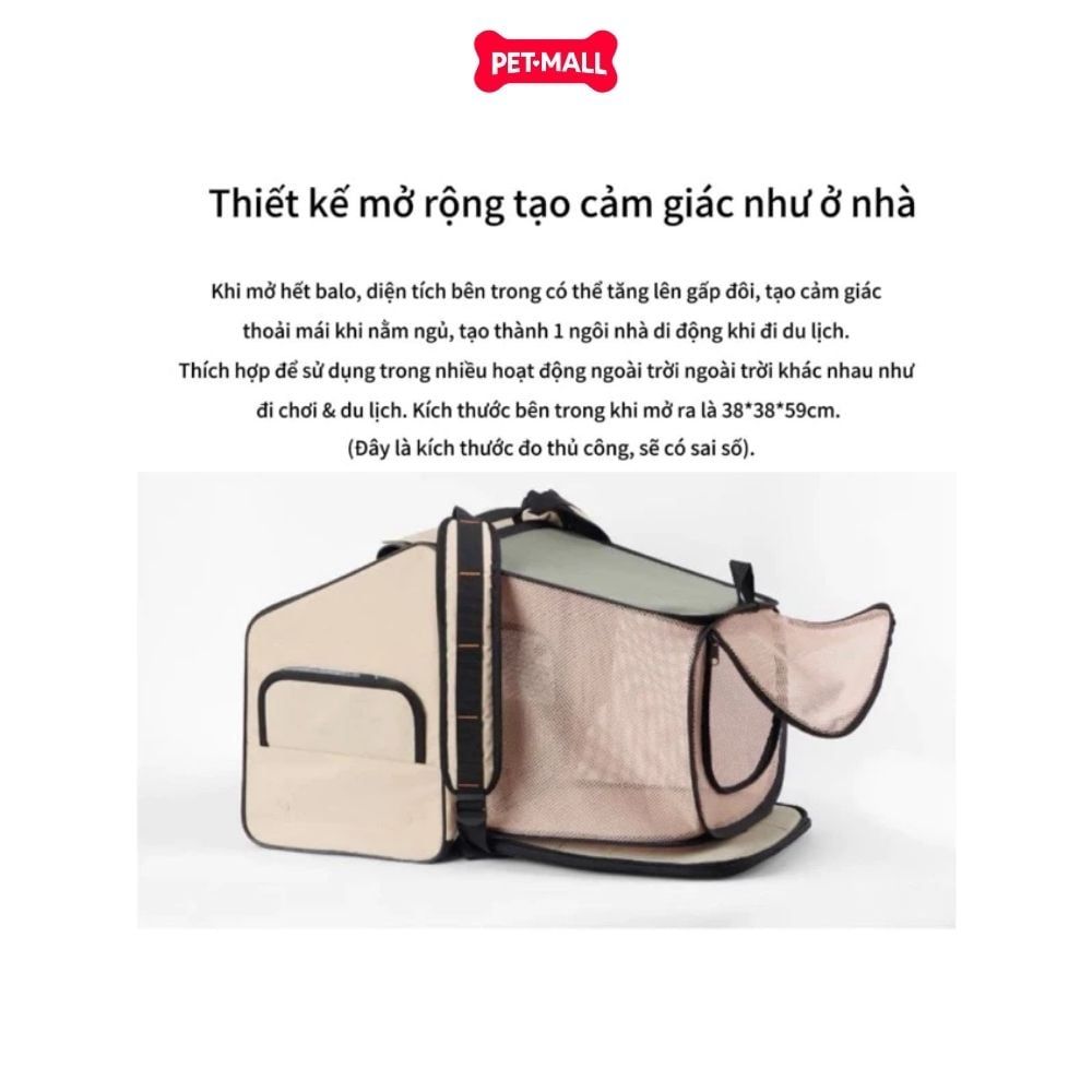 Balo du lịch có thể mở rộng thành nhà cho mèo PIDAN