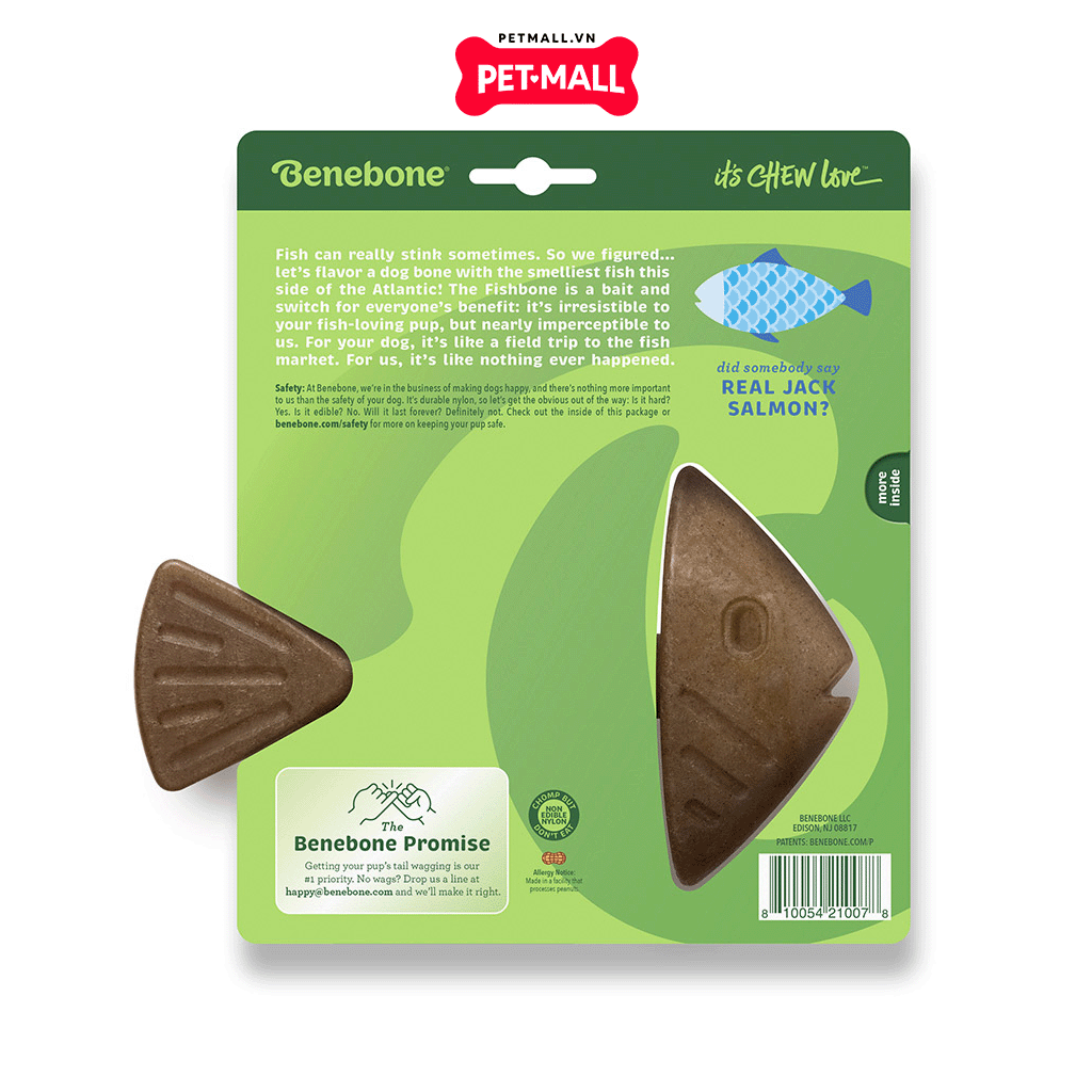 Xương gặm BENEBONE Fishbone Dog Salmon Flavour - cho chó < 27kg Petmall
