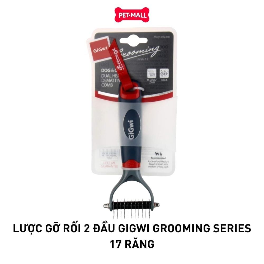 Lược gỡ rối 2 đầu GiGwi Grooming series 17 răng Petmall