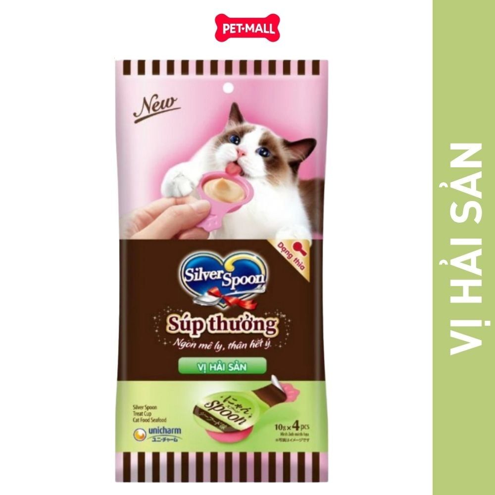 Treats mèo Silver Spoon súp thưởng dạng thìa tiện lợi từ Nhật Bản (4 thìa)