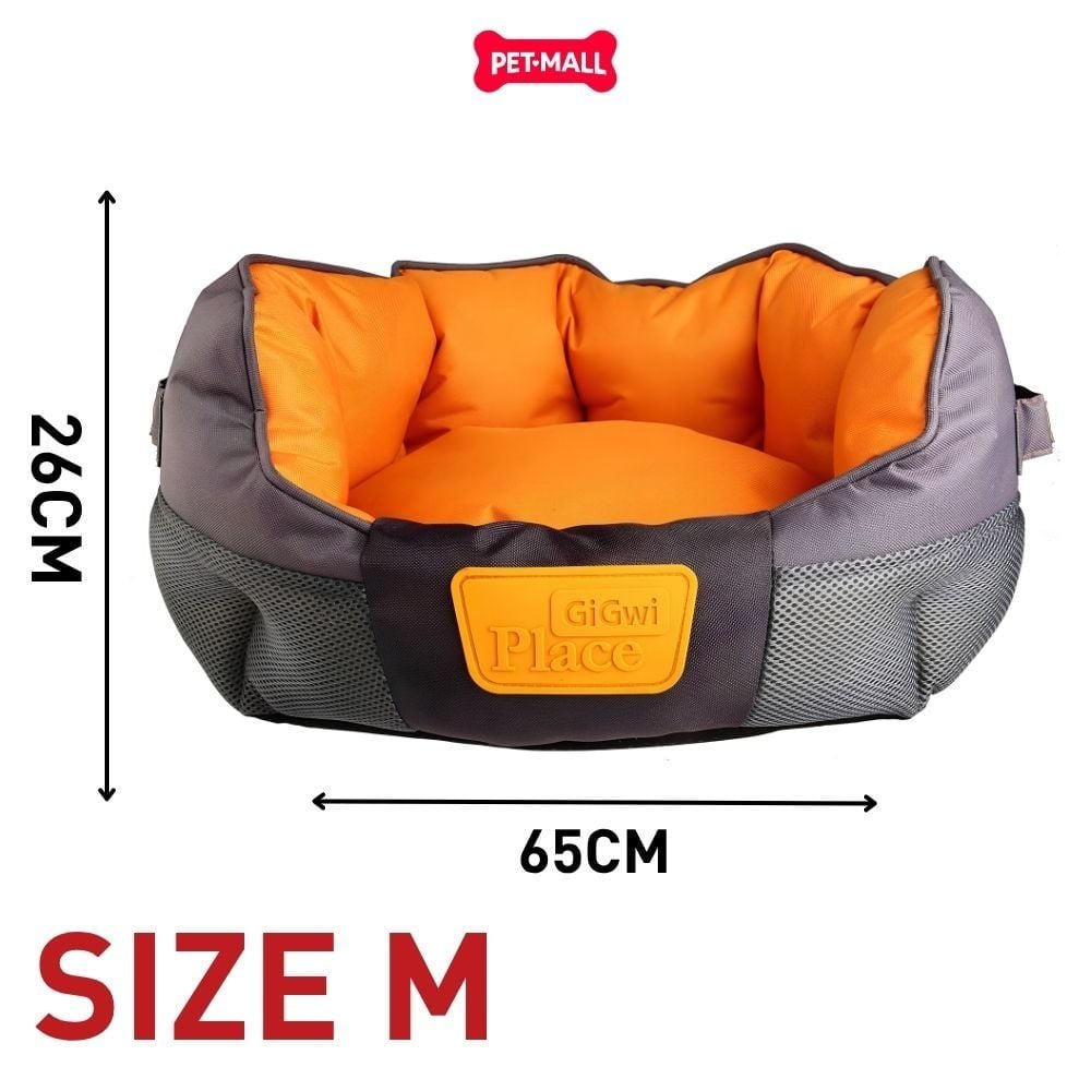 Đệm nằm mềm vải Oxford & TPR GIGWI Place Xám/Cam - Size M 65 X 40 X 26 cm Petmall