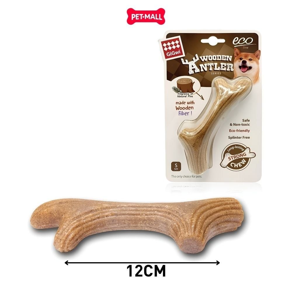 Đồ chơi nhai gặm GiGwi Nylon Wooden Antler Chew Toy - Sừng nai gỗ size S Petmall