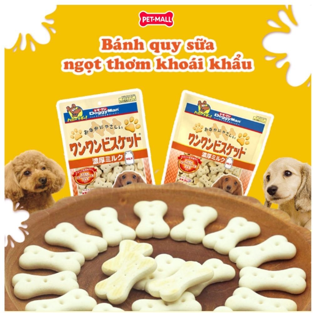 Treats DoggyMan Healthy Biscuit with Milk for Dog 180g - Bánh quy sữa cho chó size Nhỏ Petmall