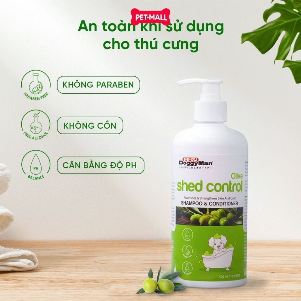 Sữa tắm Doggyman Olive Shed Control 500ml - Hương Ô liu dưỡng lông, chăm sóc da cho chó Petmall