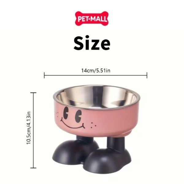Chén ăn SONICE chống gù 4 chân hoạ tiết dễ thương - Size 14 x 9 cm Petmall