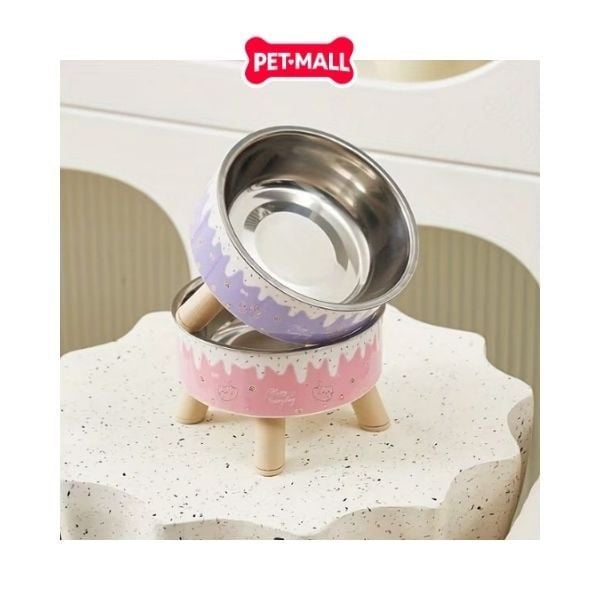 Chén ăn SONICE Smile face chống gù 2 chân hình mặt cười - Size 10.5 x 14 cm Petmall