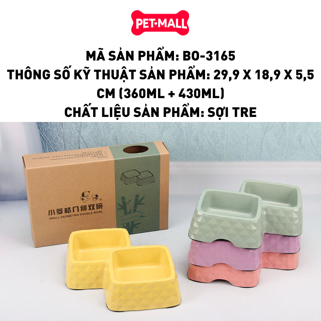 Chén đôi SONICE Lyly cho chó mèo - Size 30 x 19 x 6cm Petmall
