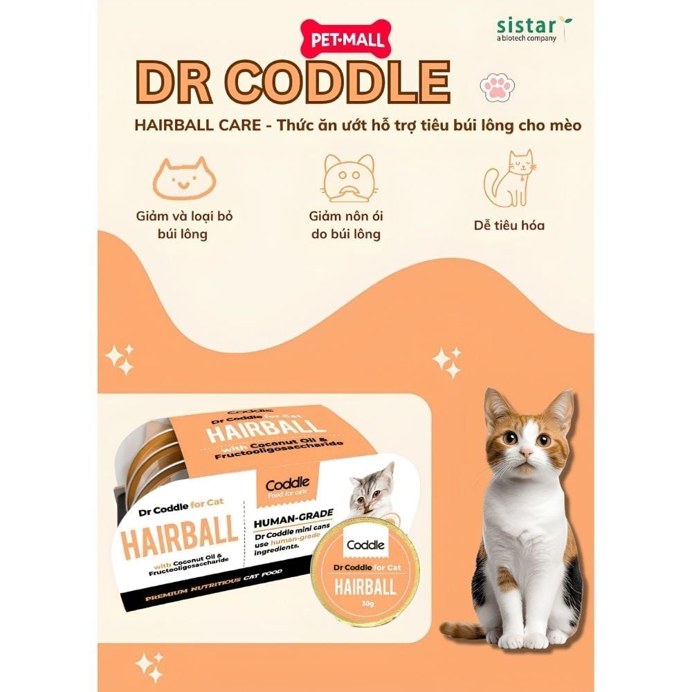 Lốc 6 Hộp 30G - Pate mèo Dr.Coddle 30G - SKIN & COAT Hỗ trợ da lông Petmall