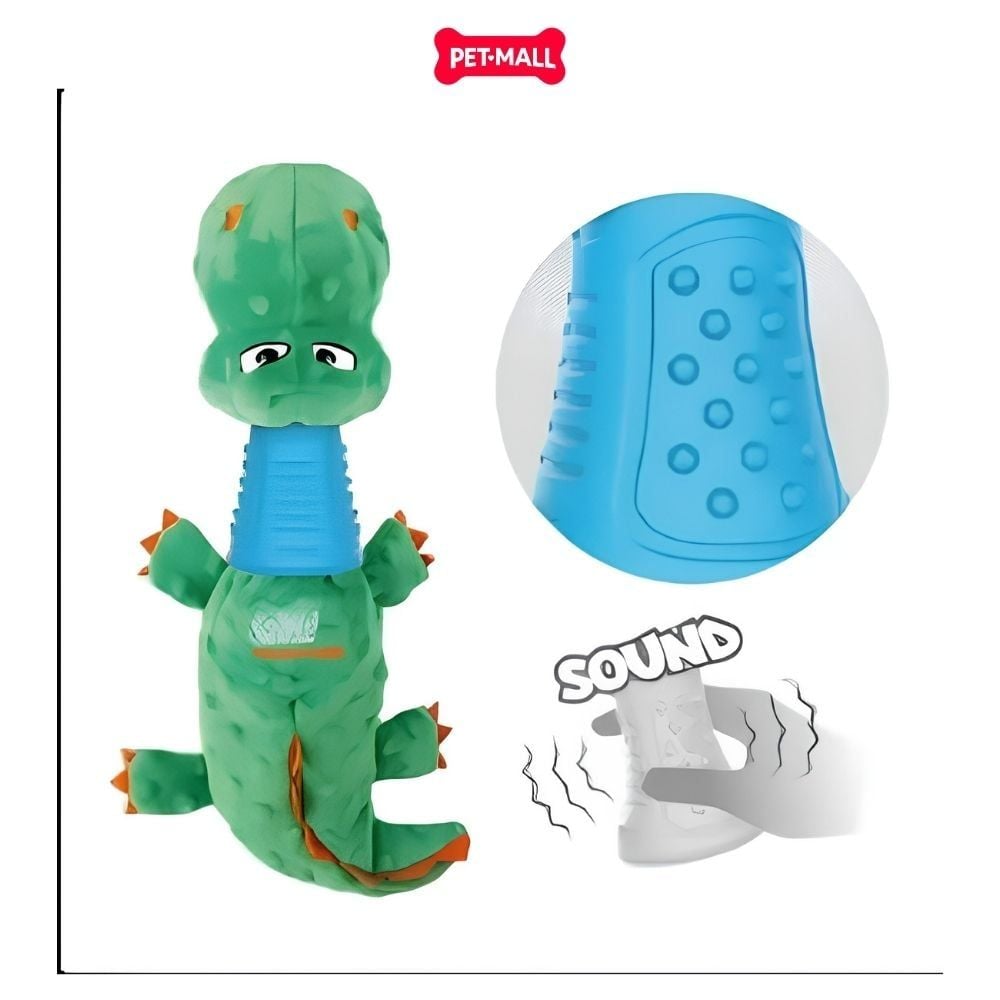 Đồ chơi gấu bông cổ cao su GiGwi Wild Hunter Dinosaur TPR Neck - Hình khủng long Petmall