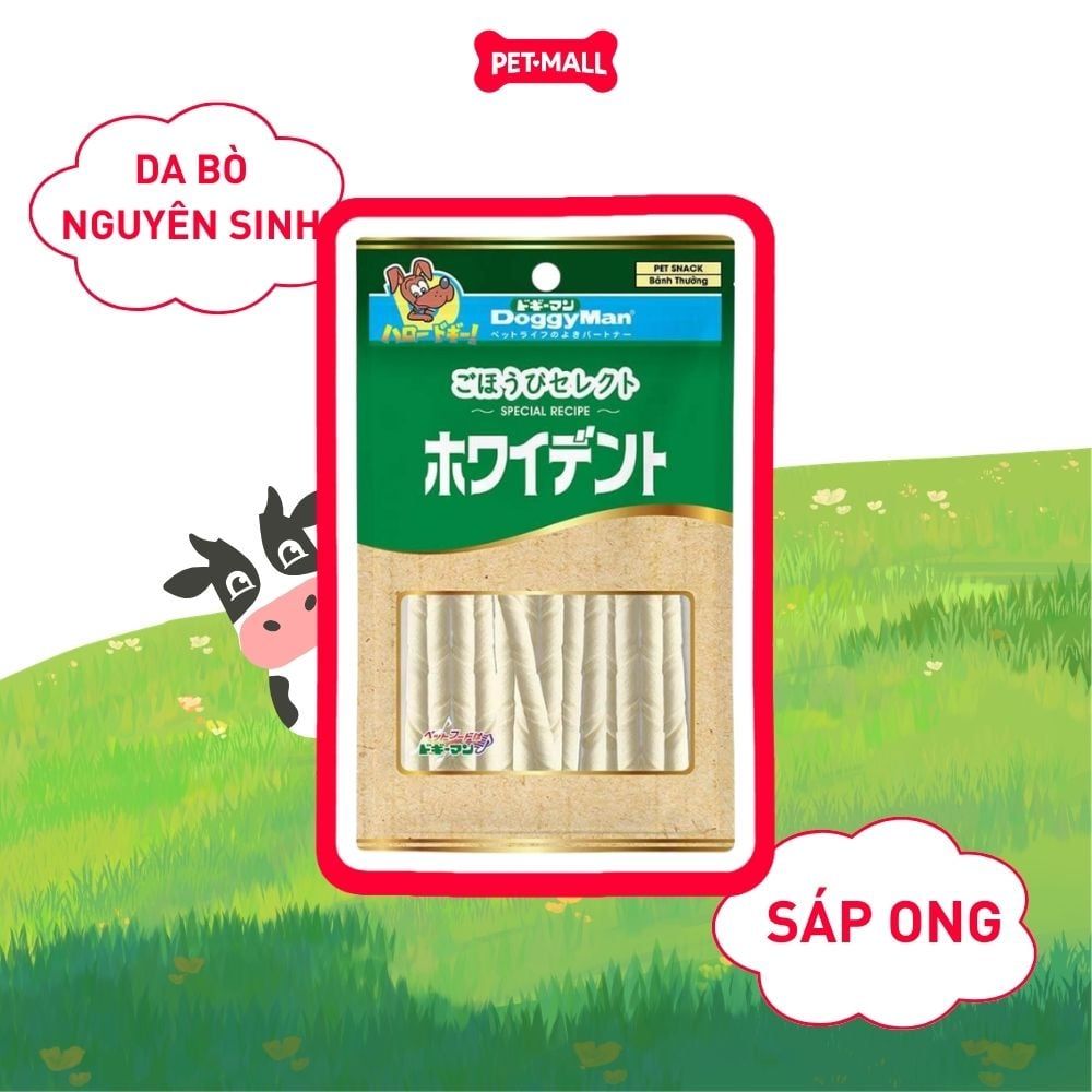 Que da bò tự nhiên DoggyMan 10 cây - Thơm miệng, giảm mảng bám cao răng Petmall