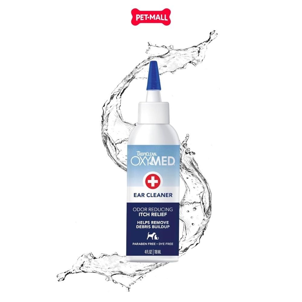 Dung dịch vệ sinh tai Tropiclean OxyMED Odor Reducing 118ml - Sạch tai khử mùi Petmall