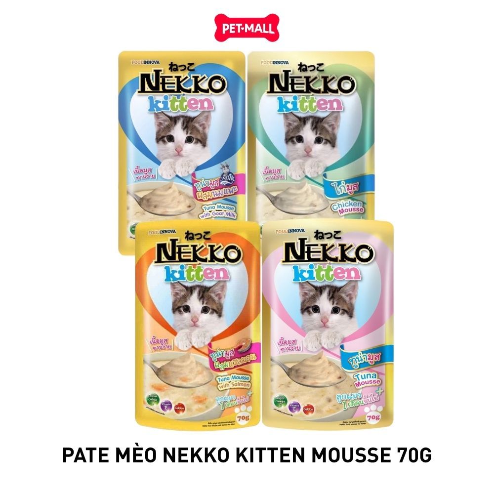 Hôpk 12 Gói 70g - Pate mèo NEKKO Kitten Mousse - Mix vị Petmall