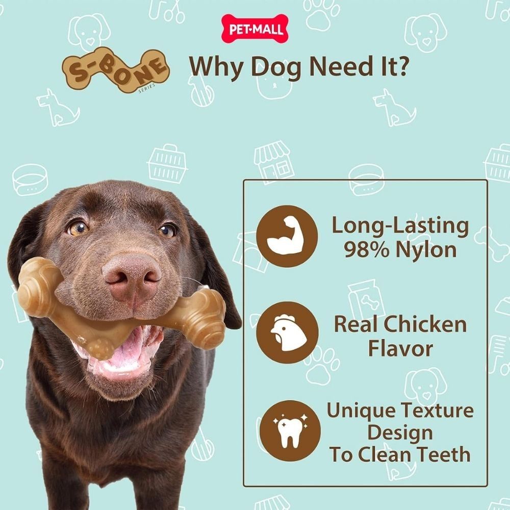 Đồ chơi GiGwi Nylon S-bone xương gặm chữ S Petmall