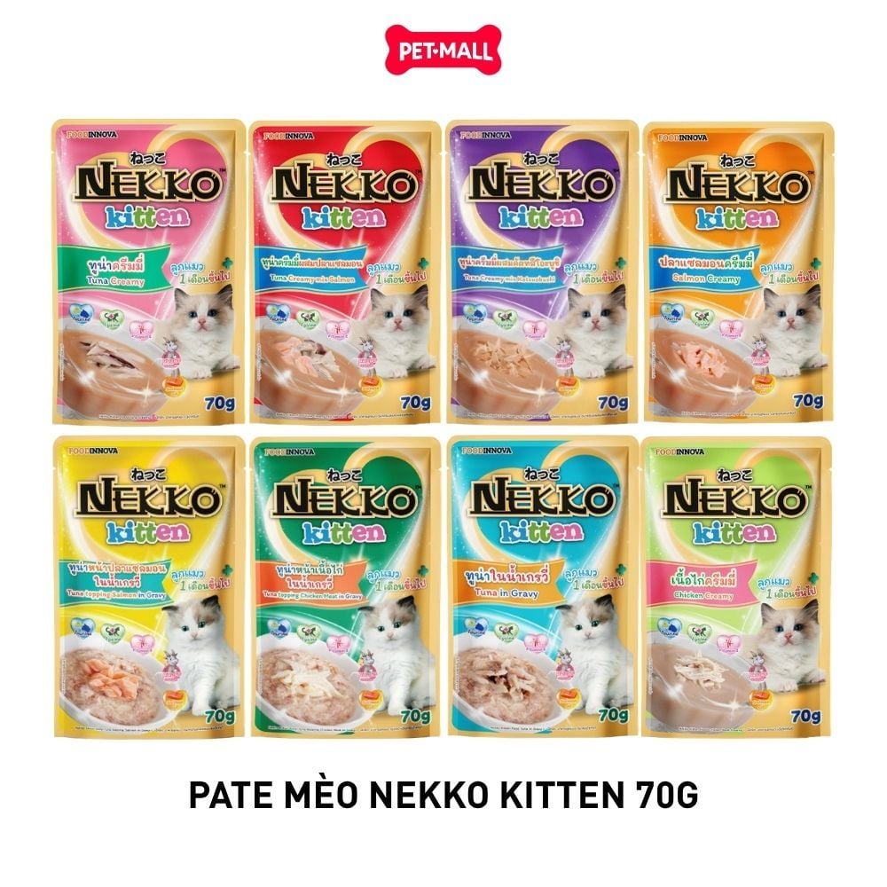 Combo 24 Gói 70g - Pate mèo NEKKO Kitten Creamy - Dạng kem, mix vị Petmall